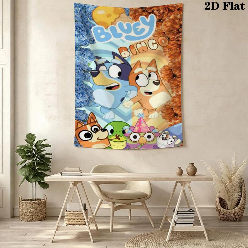 Bingo Friends Tapestry Fun Vibrant Decor Tapestry Wallmounted Background Cloth Work Of Art Home Decor Background Wall Hanging Cloth