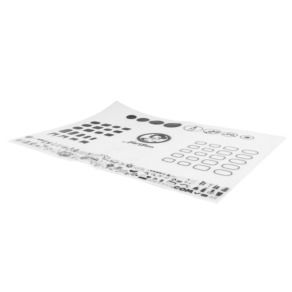 Silicone Nail Art Practice Mat Reusable Nail Polish Pads Washable Foldable Nail Art Fill Color Mat for Home Travel