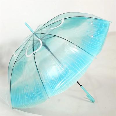 Nowy długi uchwyt meduza parasol automatyczny przezroczysty gradient unikalny Parasol plażowy plastikowy unisex Guarda Chuva sprzęt przeciwdeszczowy
