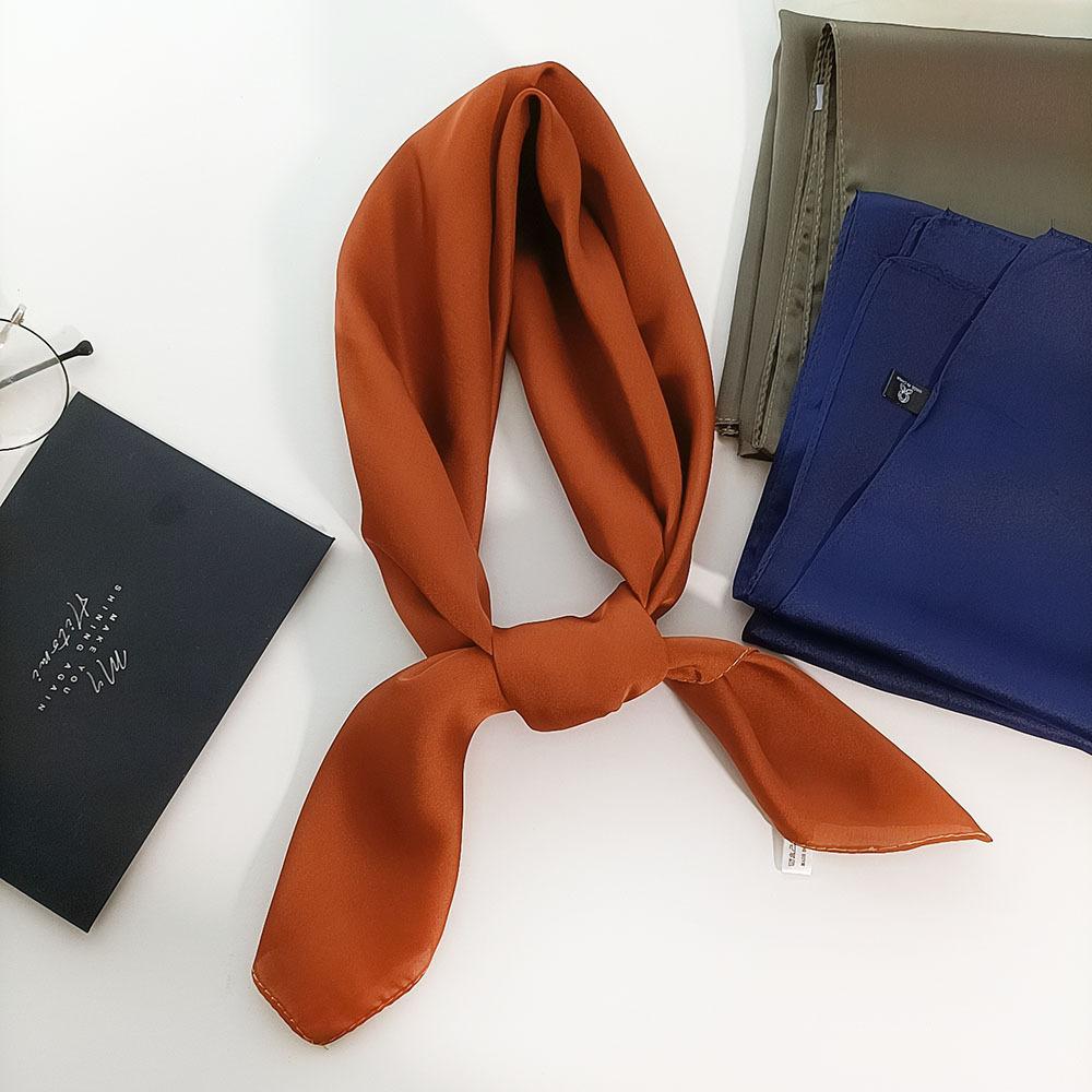Fashion 70*70Cm Square Silk Scarf For Women Ladies Satin Neck Hair Tie Bandana Female Foulard Beach Stoles Hijab Scarves Pareo