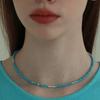 Less Is More Blue Beads Necklace