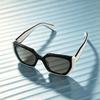 PRADA Women Two-Tone Black White Cat Eye Sunglasses Retro Geometric Thick Acetate Frame UV Protection Anti Glare Fashion Street Driving Shades