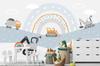 Children's photo wallpaper construction machinery excavator bulldozer crane DWK456 300x200