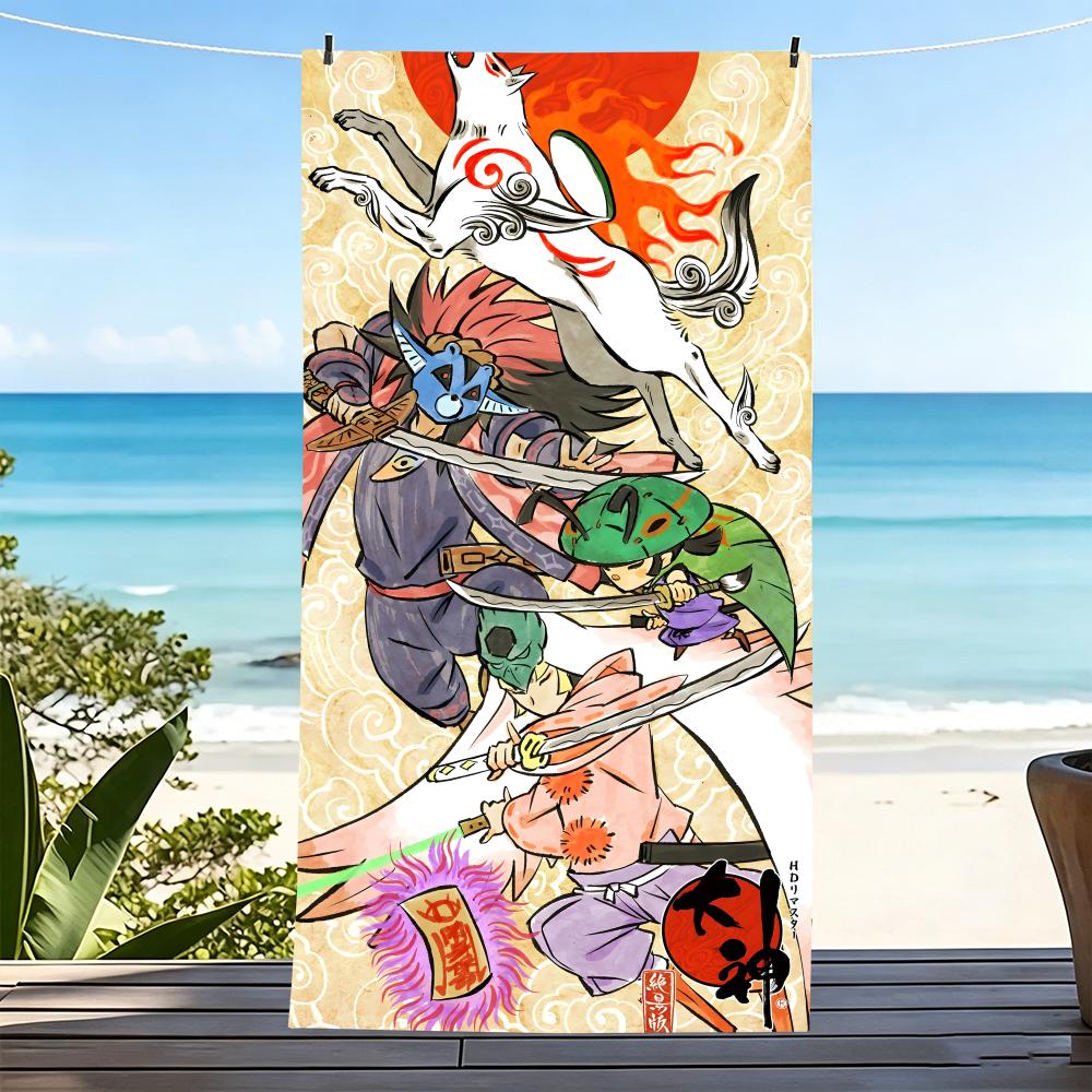 O-Okami-S Towel Microfiber Beach Towel, Quick-Dry, Sand-Free, Ultra-Fine Fiber, Super Soft.