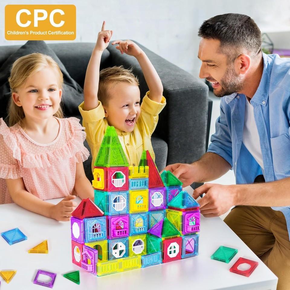Magnetic Tiles 110 PCS Blocks 3D Building Blocks Construction Educational Toys