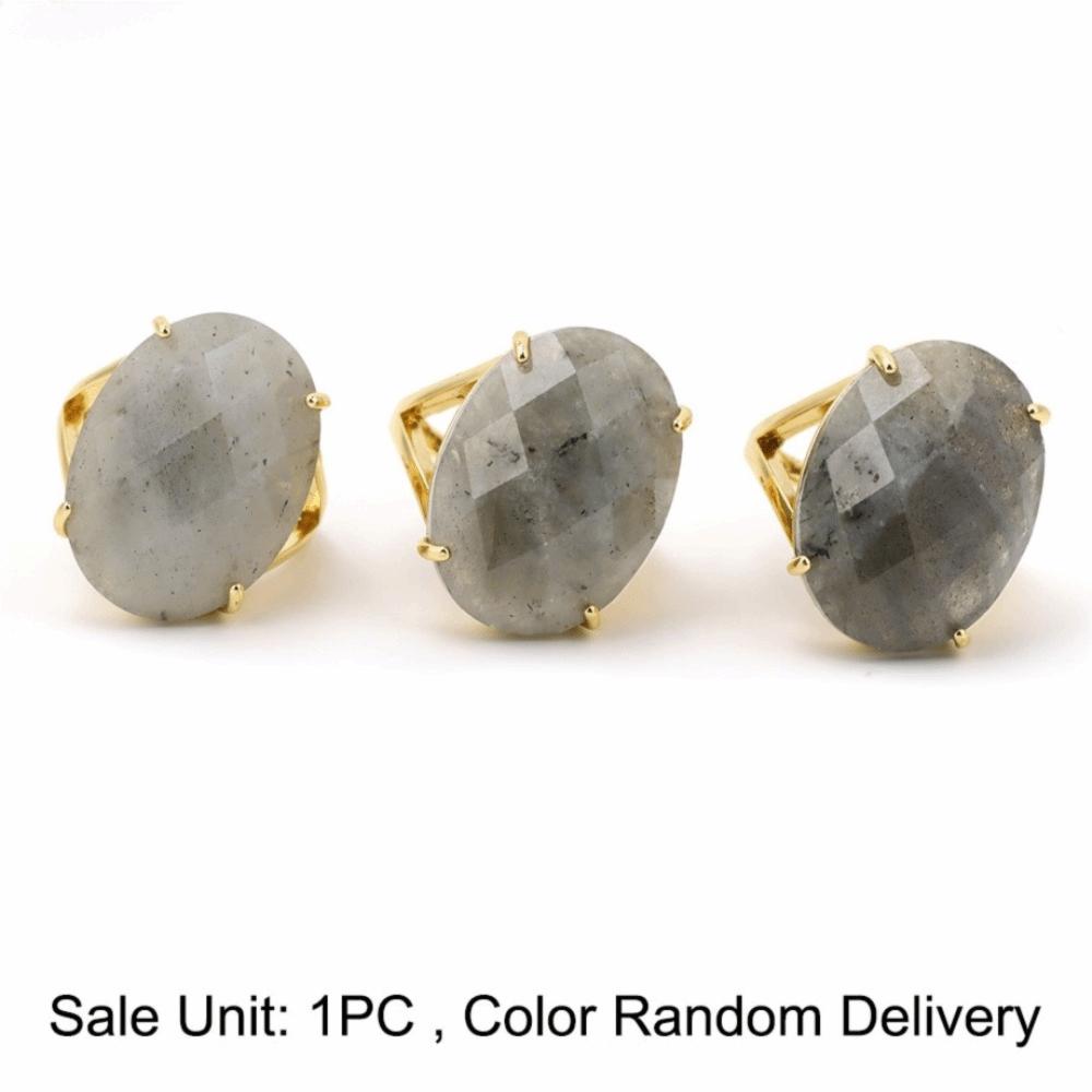 Simple Finger Rings Adjustable Open Rings Trend Ellipse Crystal Rings for Women