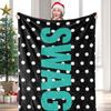 Teal Polka Dot SWAG Winter Summer Flannel Blanket Throw Fleece Soft Fuzzy Plush Cozy Fleece Blankets for Sofa Ideal Gifts