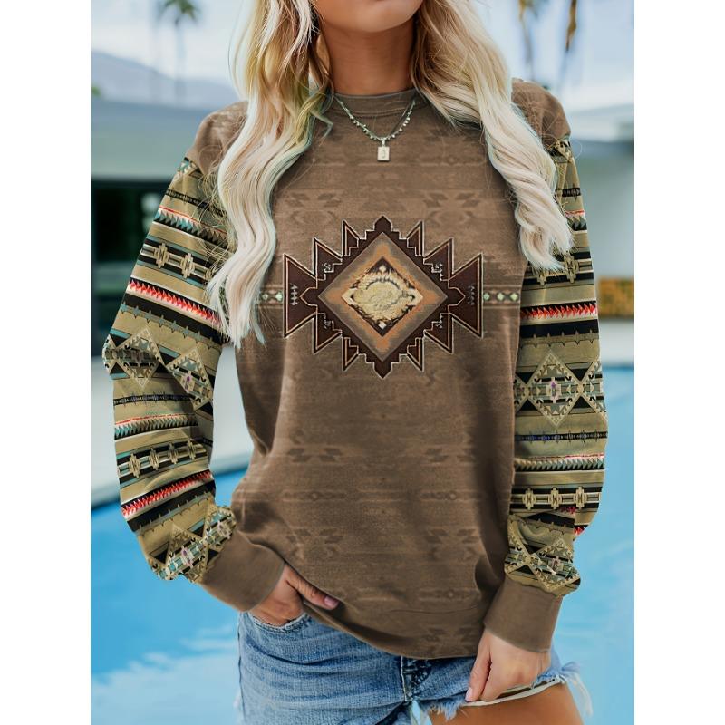 Ladies Casual Round Neck Long Sleeve T-Shirt
