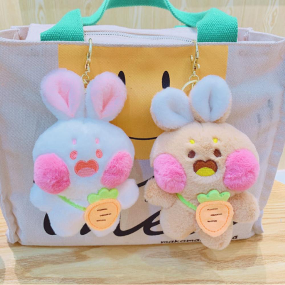 Backpack Decor Rabbit Plush Keyring Rabbit Doll Toy Cartoon Plush Pendant Couple