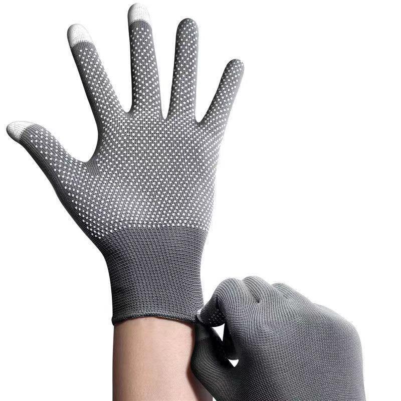 

Outdoor Climbing Crawling Hiking Gloves Cycling Cycling Men and Women Sport Climbing Climbing Fitness Anti-Slip Abrasion Resistant Touch screen Gray 2 Double Pack