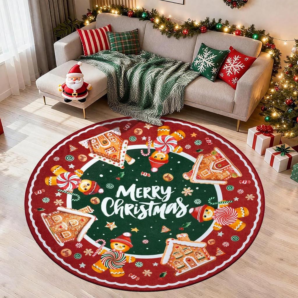 Kids Room Round Rug Non-Slip Carpet Floor Mat Area Rug Solar System Planet Design for Living Room Bedroom Playroom Minimalist