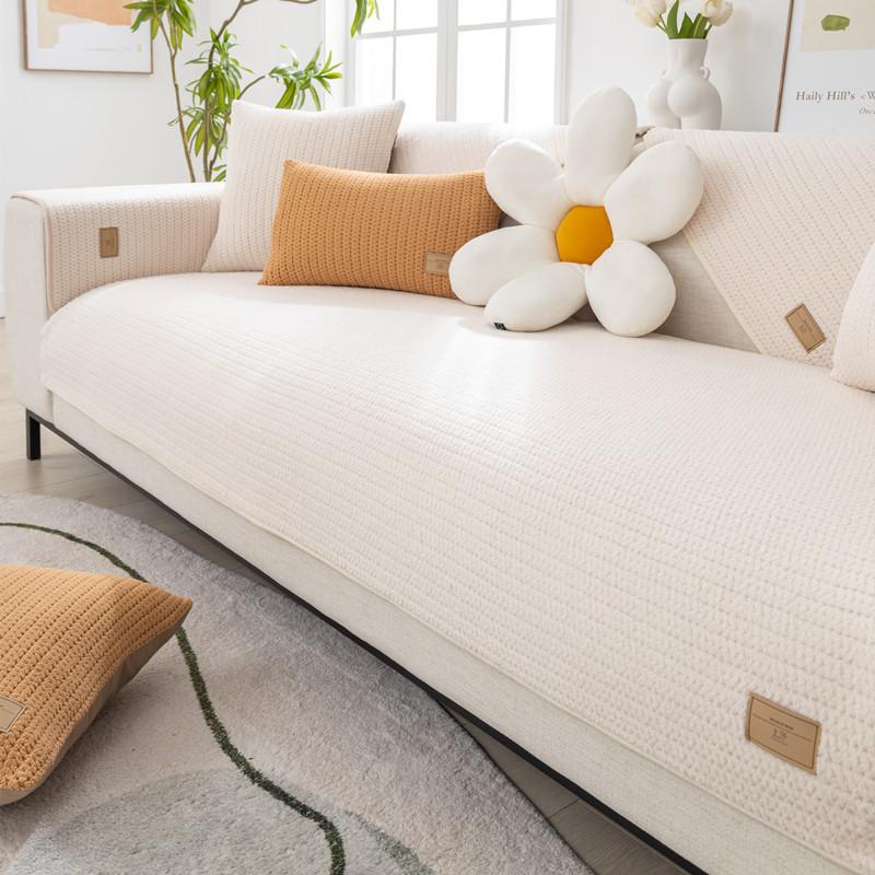 Autumn and Winter New Plush Super Soft Solid Color Sofa Cushion Cover Modern Simple Anti-slip Sofa Cushion Towel