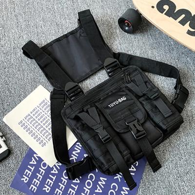 Molle Chest Bag Oxford Cloth Molle Shoulder Vest Bags Adjustable Multiple Pockets Lightweight for Hiking Travel Cycling