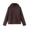 Womens Winter Faux Fur Reversible Coat - Slim Fit Warm Outerwear Daily Wear