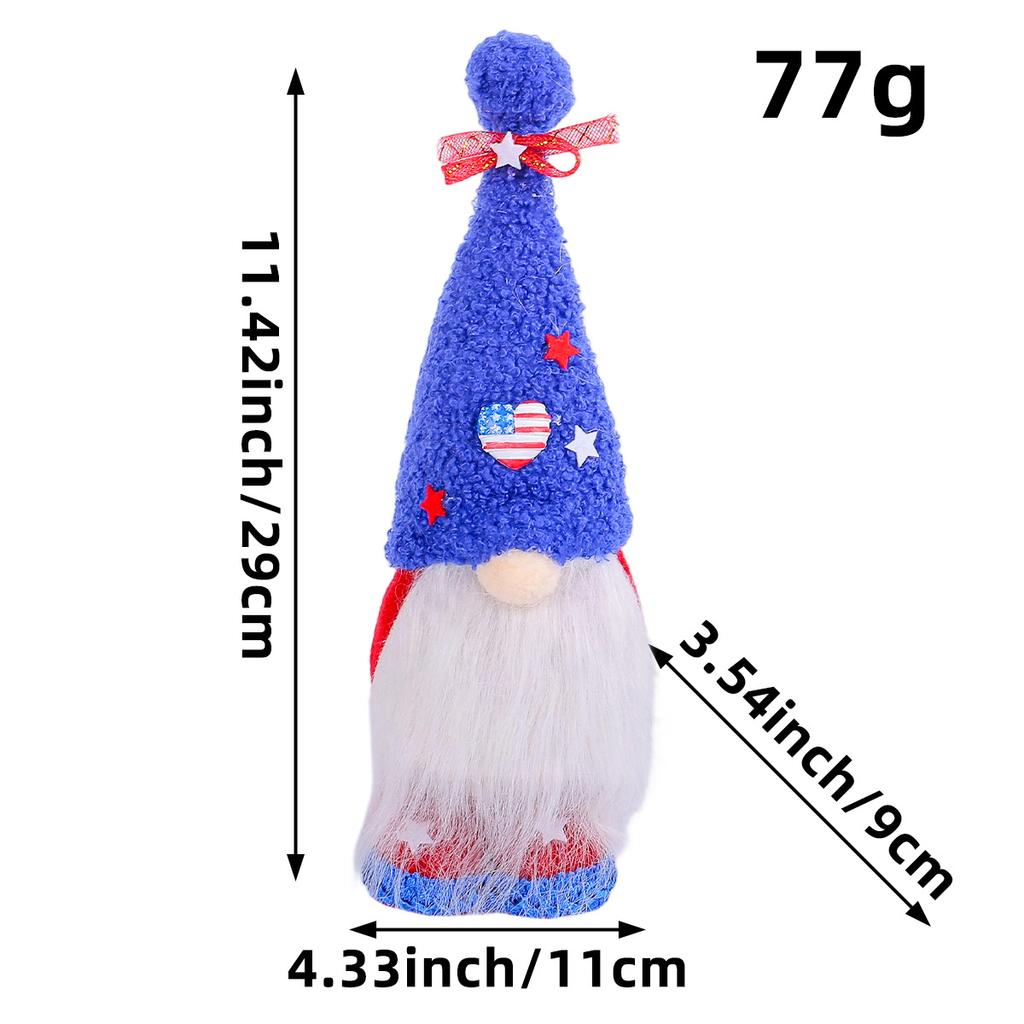 American Independence Day Hat Faceless Forest Elderly Doll, Creative Home Ornament