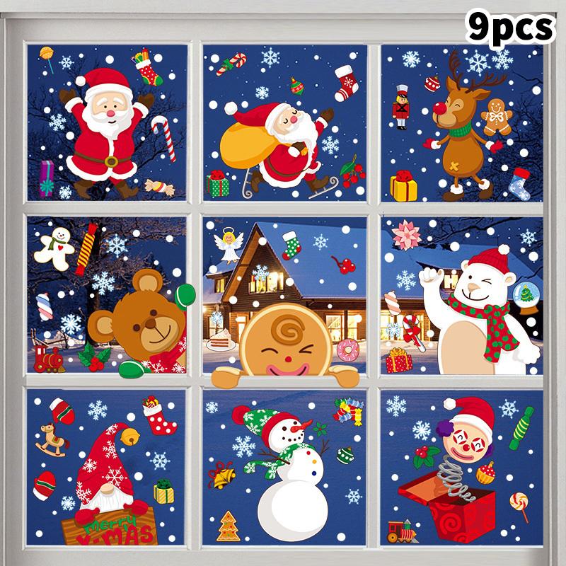 New Christmas Window Stickers Merry Christmas Decorations For Home Christmas Wall Sticker Kids Room New Year Decoration