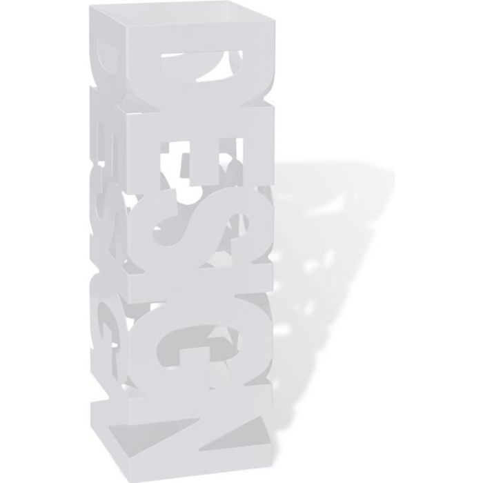 Umbrella Stand - vidaXL - Square - Powder-coated Steel - White - 48.5 Cm