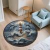 Dolphin pattern round rug,Carpet Rug for Living Room Bedroom Sofa Playroom Decor,Non-slip Floor Mat,Holiday Gifts and Birthday Gifts