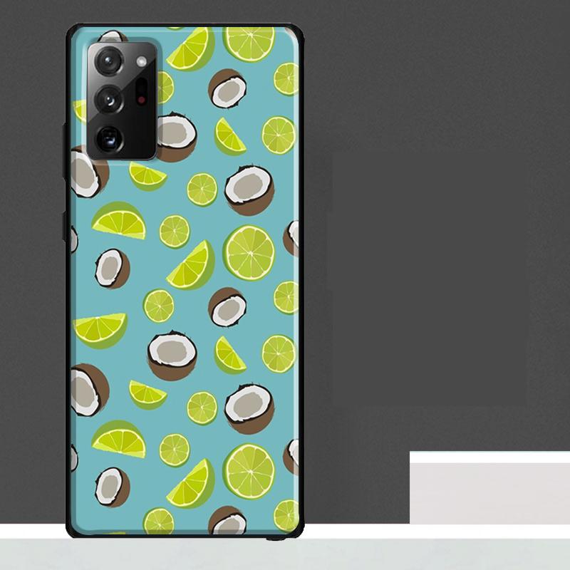 Summer Fruit Coconut Case For Samsung Galaxy S25 Ultra S21 S22 S23 S24 Ultra S9 S10 S20 Plus S25 FE Phone Cover