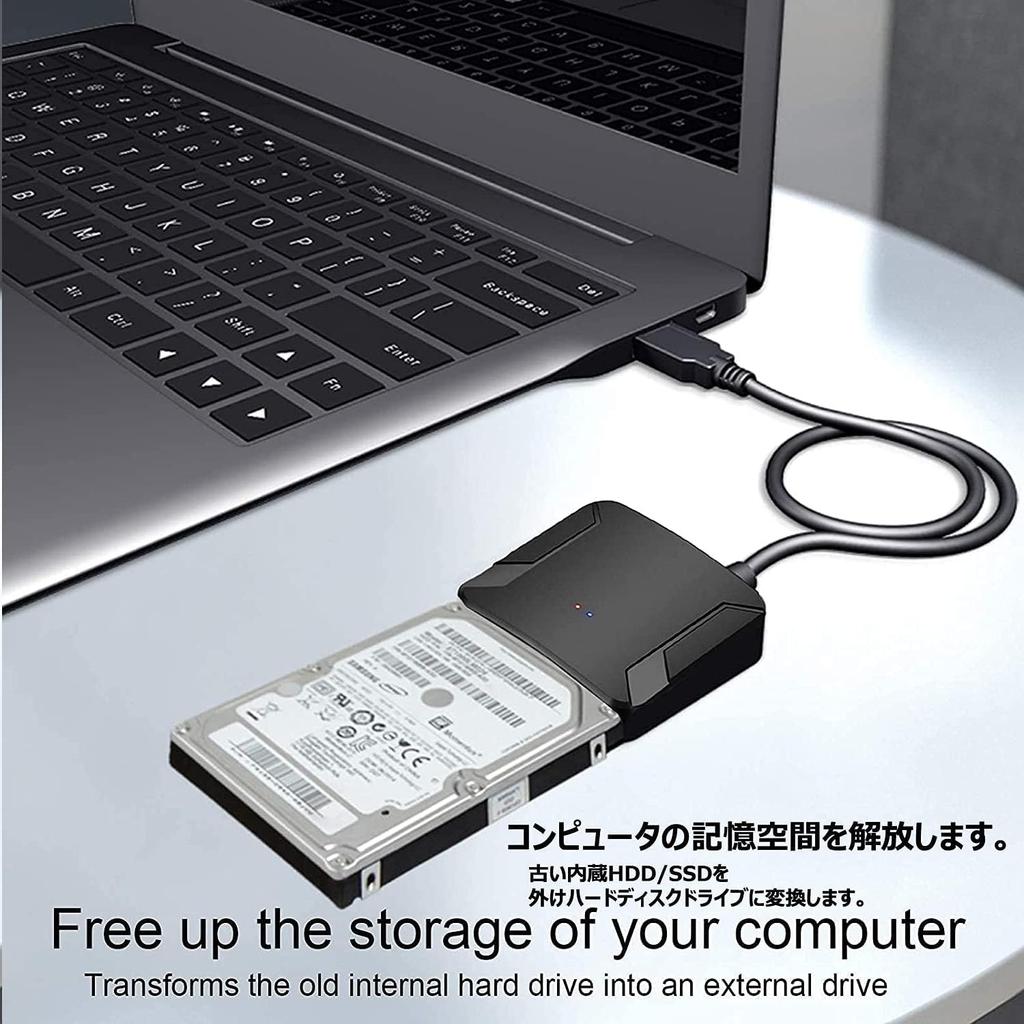 SATA to USB Converter SATA to USB SATA3 to USB Converter Cable with Power Compatible with Windows Data Up to UASP Support Cable, 3.5/2.5-inch SSD/HDD