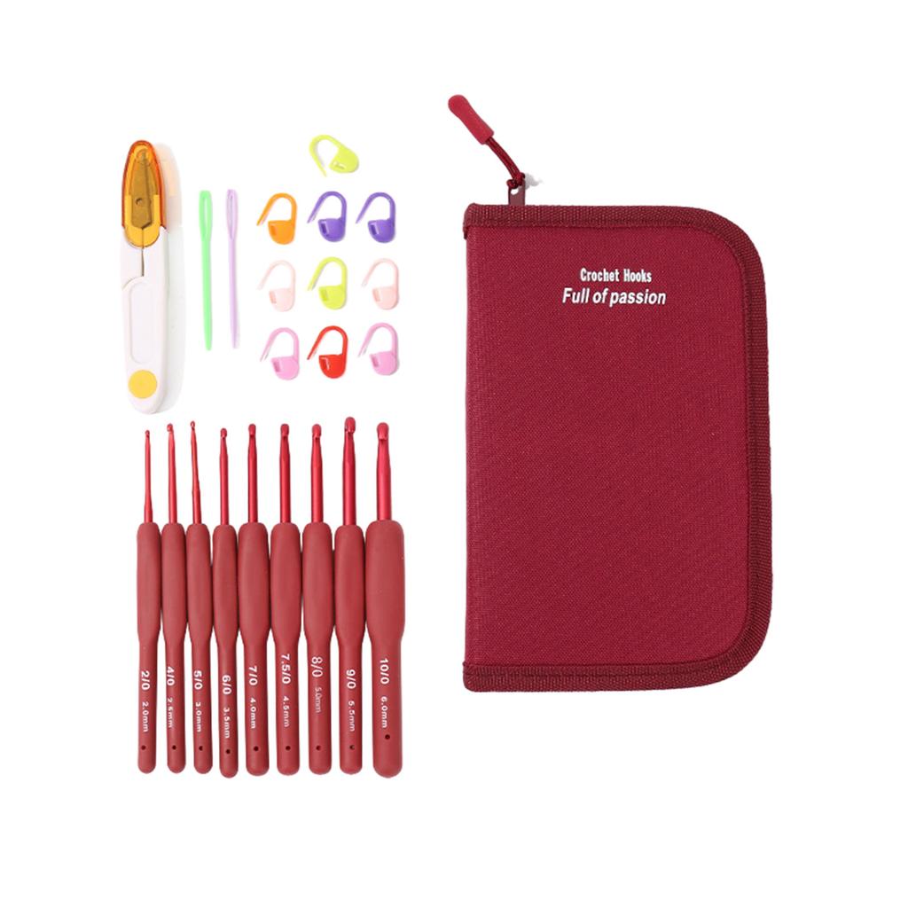 22pcs Crochet Hooks Set Crochet Hook Kit with Storage Case Ergonomic Knitting Needle Weave Yarn Kits DIY Hand Knitting