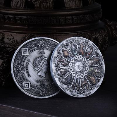 Tree of Life Array Challenge Coin Diagram Sun God Nickel Ancient Silver British Queen Elizabeth Commemorative Coin