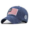 NORTHWOOD American Flag Washed Baseball Cap 3D Embroidered Letter Baseball Cap for Men Women USA Retro Peaked Cap