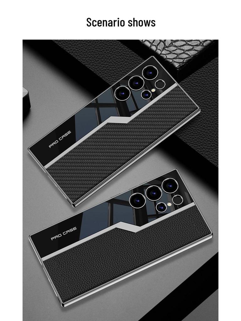 Samsung S23 Ultra Supercar Plated Leather Phone Case - Ultra-thin Design