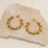 Personality Exaggerated Spring Bamboo Earrings Light Luxury High Sense C-Shaped Titanium Steel Earrings Jewelry Women Do Not Fade