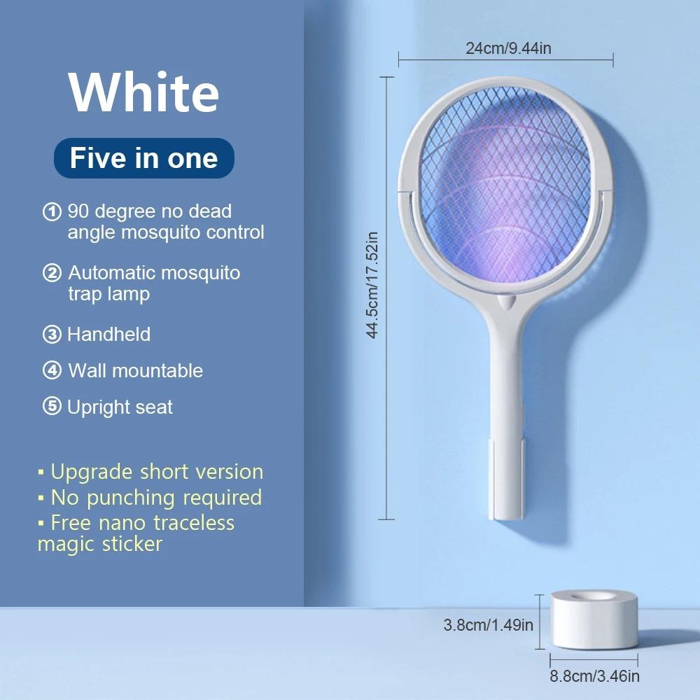 3500V Electric Mosquito Racket Mosquito Swatter With Extension Rod USB Rechargeable Angle Adjustable Mosquito Killer Lamp