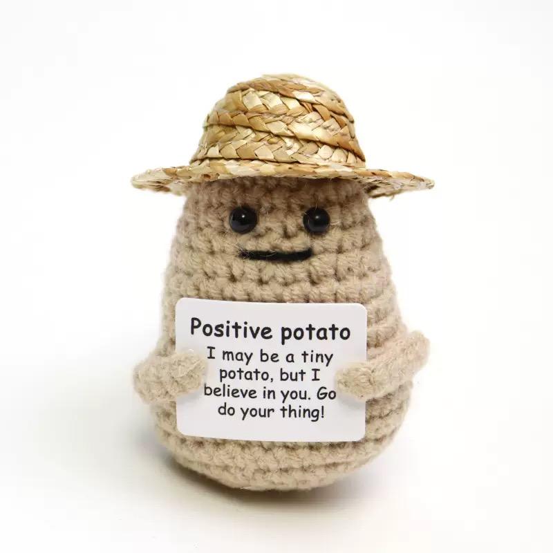 Забавная Плетеная Вручную Мишка Кукла Эмоциональной Поддержки Милый Вязаный Крючком Позитивный Животный Настольный Аксессуар Подарок