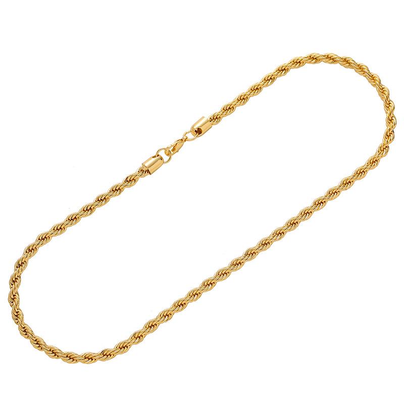 Titanium Steel Necklace Women'S 4Mm Stainless Steel Twist Clavicle Chain Temperament Simple Trend Decoration