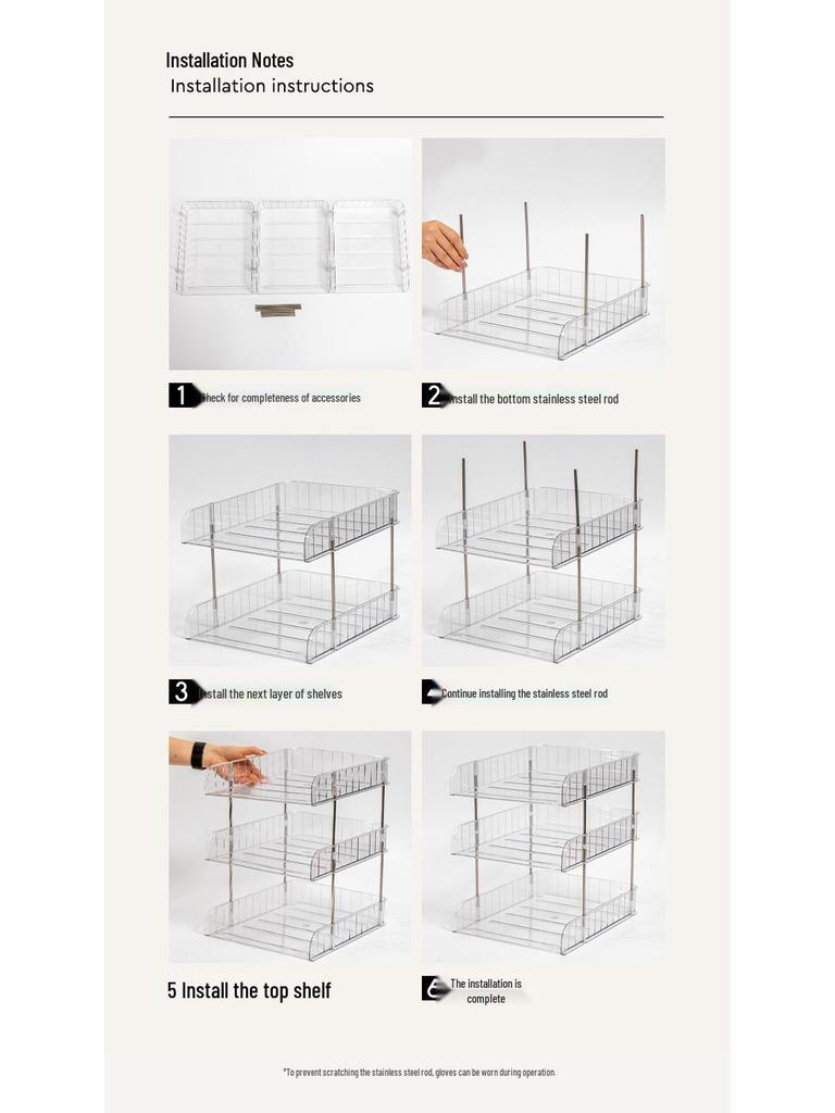 Transparent Multi-Layer Desk Organizer for Students and Office Documents