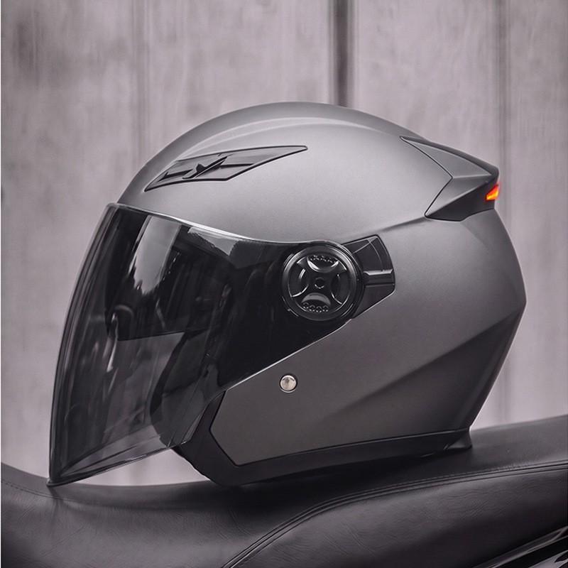 AD 3/4 Motorcycle Helmet Men Women 3C Certified Half Face With LED Light Commuting All Season