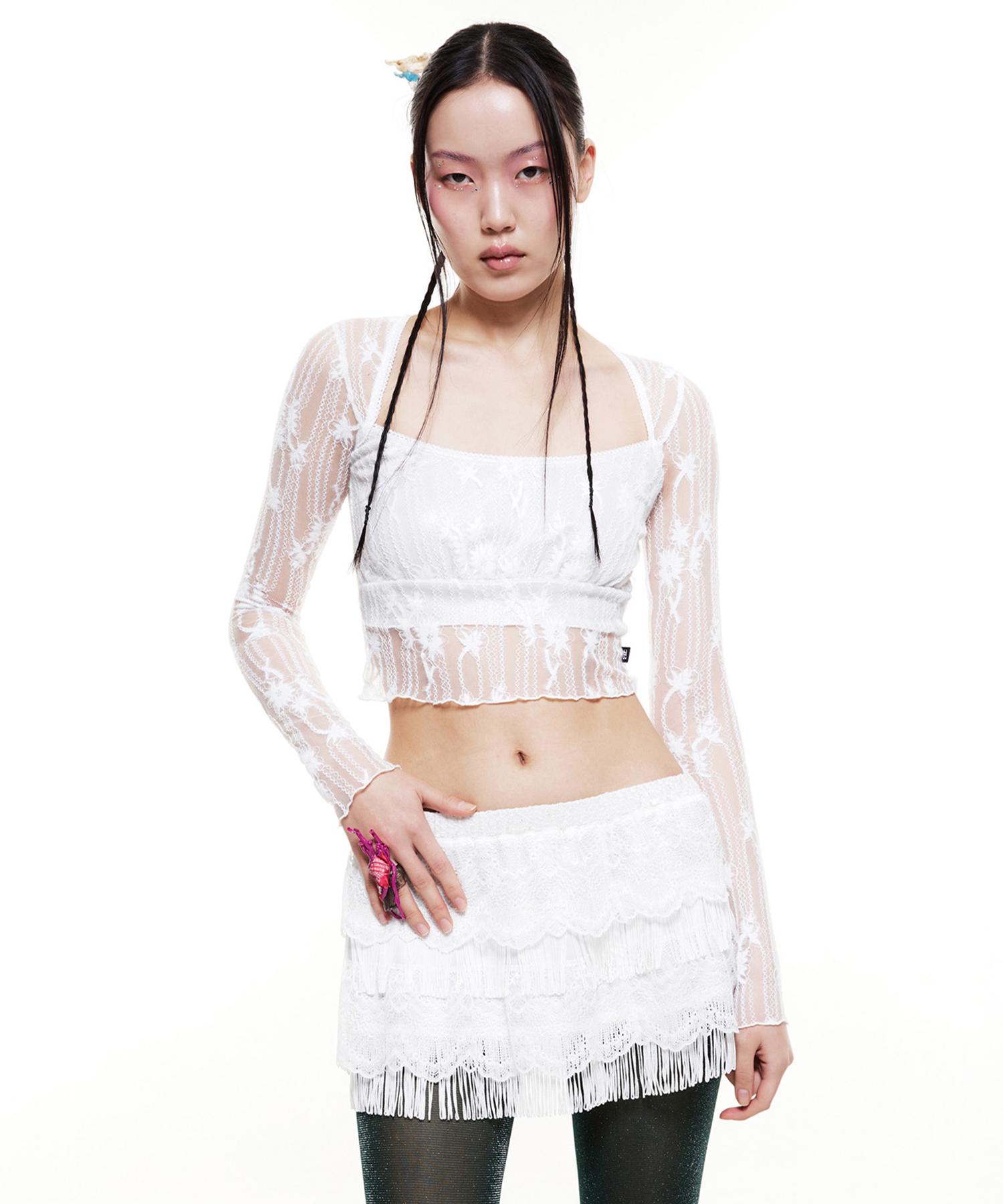 Buddy Bloom Lace Long Sleeve White M