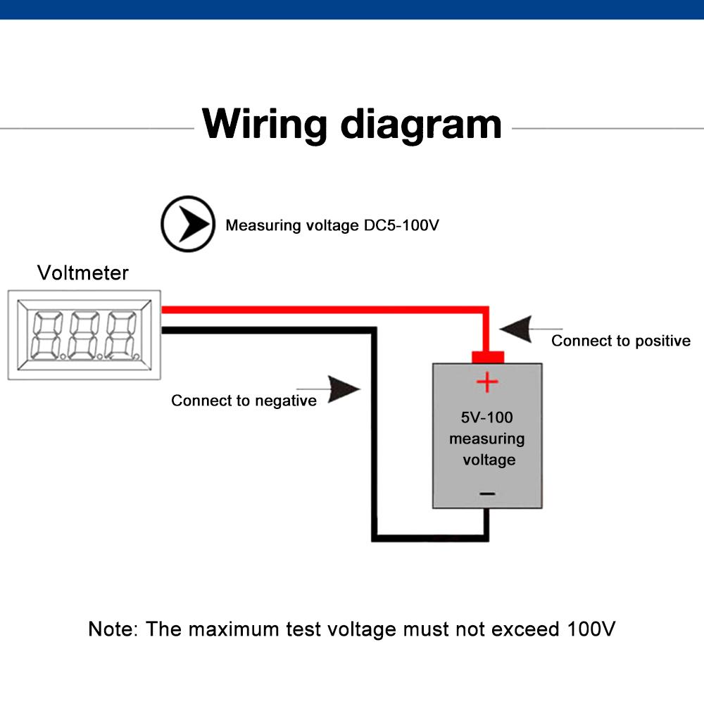 New DC 4-100V LED Digital Display Circular Two-wire Voltmeter DC Digital Voltmeter Head Display Reverse Connection Protection