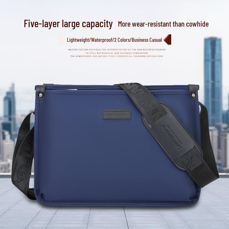 

Сумка через плечо и кроссбоди из ткани Оксфорд большой вместимости - Рюкзак для ноутбука и деловой портфель синий