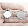 10pcs Fit 20mm Round Glass Cabochon Base Setting Pendant Tray For Jewelry DIY Making Antique Silver Color FM4025