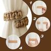 2Pcs Boho Style Retro Curtain Tie Rope Handwoven Vintage Curtain Strap Twist Knotted Adjustable Curtain Holder Living Accessory