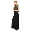 Bimba Women Long Maxi Black Slit Dress Comes With Printed Poncho Crop Top