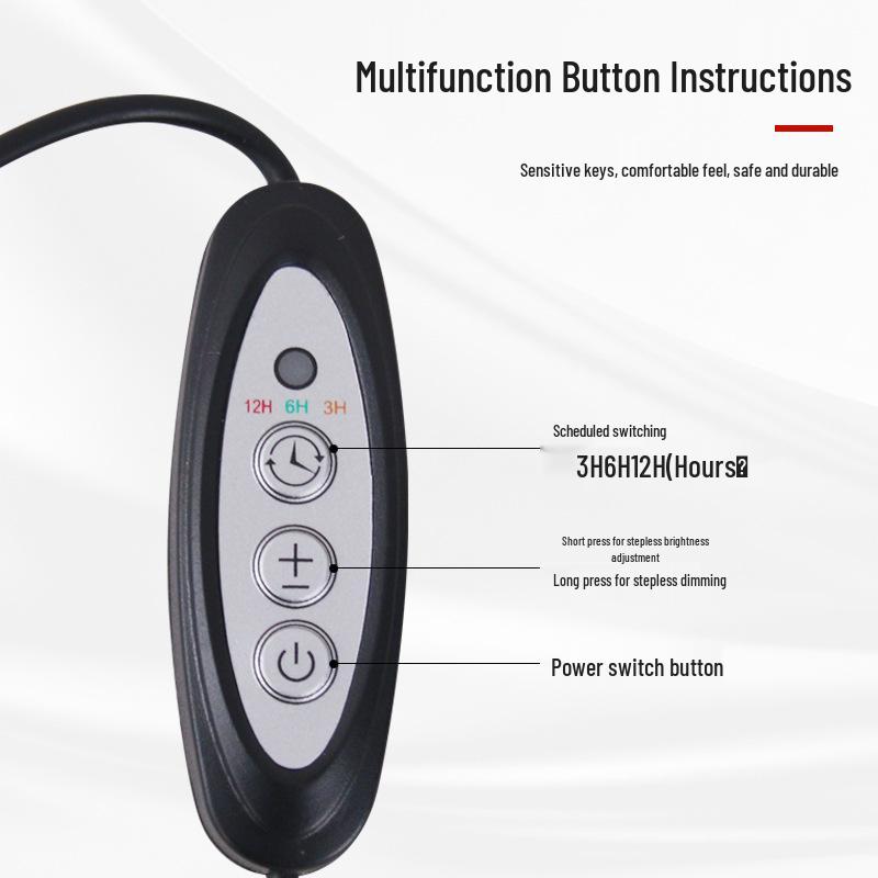 USB Timer Dimming Desk Lamp with RGB LED Ambient Light Switch