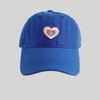 Korean Style Heart Embellished Baseball Cap Women Cotton Summer Sun Hat With Wide Brim