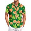Men's Casual Short-sleeved Shirt Slim Fit Stylish Men's St. Patrick Print