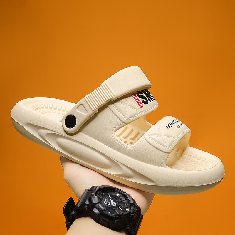 

2024 Лето Новые Мужские Повседневные Туфли Уличные Тапочки Мягкая Подошва Легкая Мужская Пляжная Обувь Парные Домашние Сандалии 44 ТПУ Белые Модные 39 бежевый