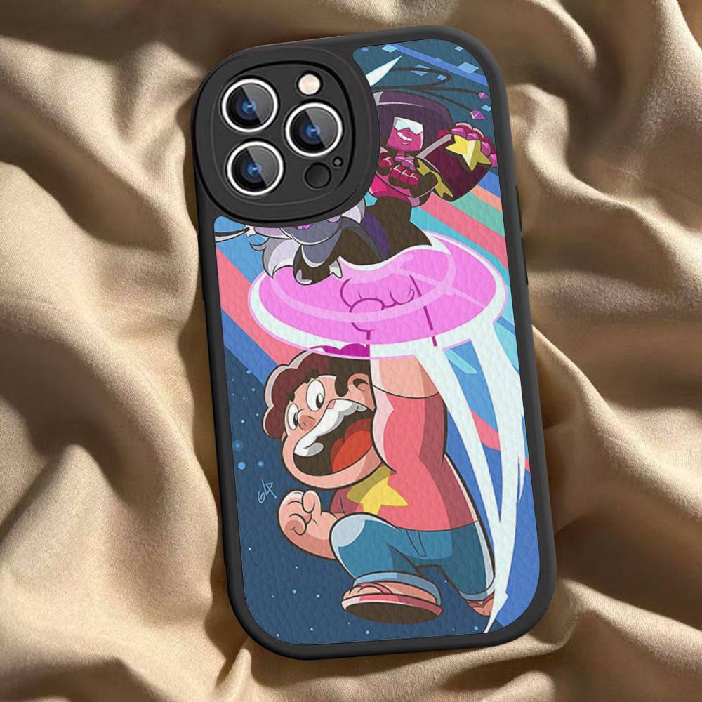 S-Steven U-Universe Cartoon Anime Leather Phone Case For IPhone 16 14 15 Pro Plus 13 12 11 Pro Max Silicone Cover iphone 12