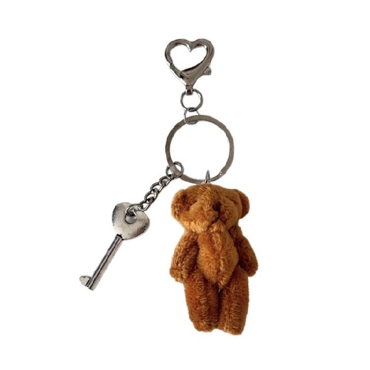 

Plush Bear Shape Keychains Bag Pendants Cute Backpack Pendant Dolls Keychains 1 коричневый
