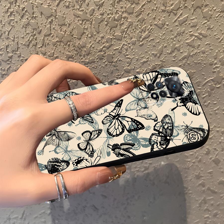 Case for Xiaomi Redmi Note 14 12 11 13 Pro Plus 12C 13C 14C A4 A5 A3 K80 A1 10 9 8 7 Phone Cover K40 A2 A1 Retro Butterfly
