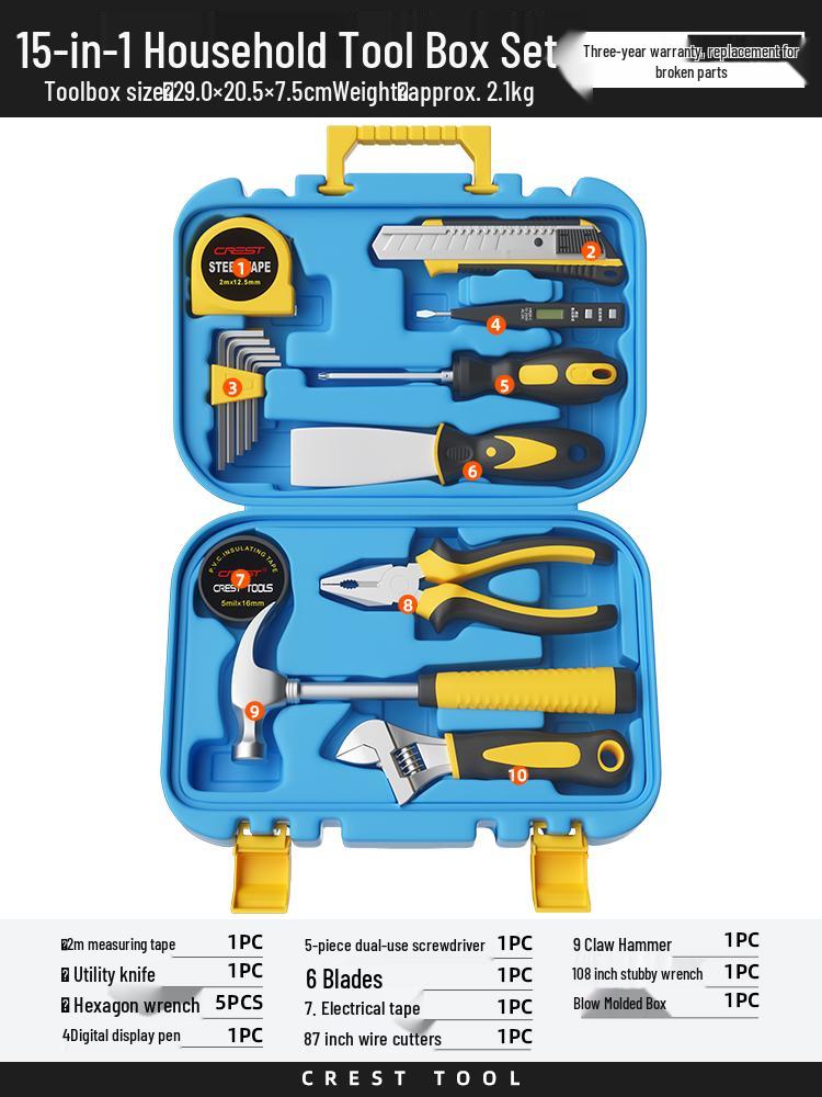 Complete Household Tool Set: Wrenches, Screwdrivers, Pliers, and More