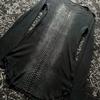 2KWEIRD Y2k Snakeskin Print T-shirt Grunge Aesthetics Long Sleeve Knitted Tops Vintage 2000s Streetwear American Retro