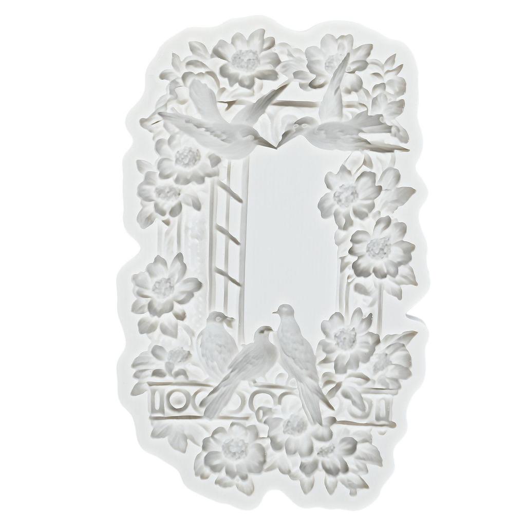 Door Window Silicone Mold Bird Fondant Molds Cake Decorating Tools Theme Cake Dessert Decorated Chocolate Candy Mold
